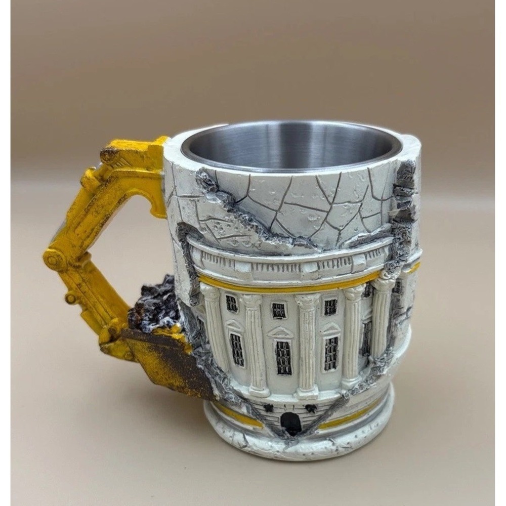 Someone Lied Demolition Mug, 3D Excavator Shaped Coffee Cup stainless liner